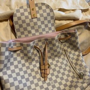 Louis Vuitton Checkered Tote with Pink Lining , Sperone backpack.